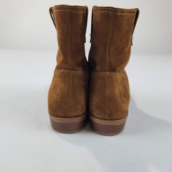 Rebecca Minkoff Boots Womens 7.5 Brown Suede Ankle Western Pull On Low Heel - Picture 7 of 10